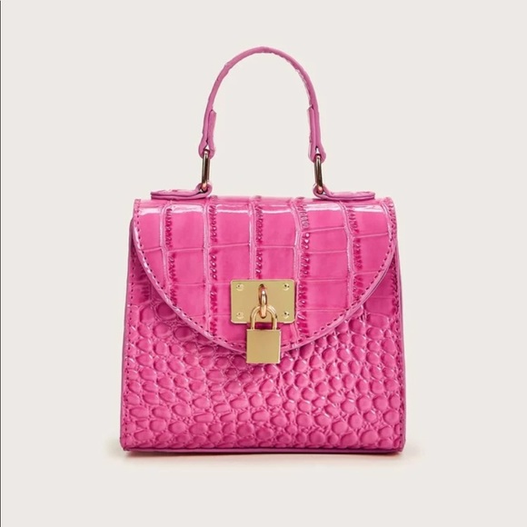 Handbags - Mini pink croc 🐊 embossed satchel purse